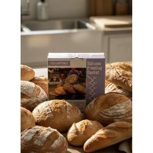 Collapsible Silicone Proofing Basket Purple Dishwasher Microwave Oven Safe NIB